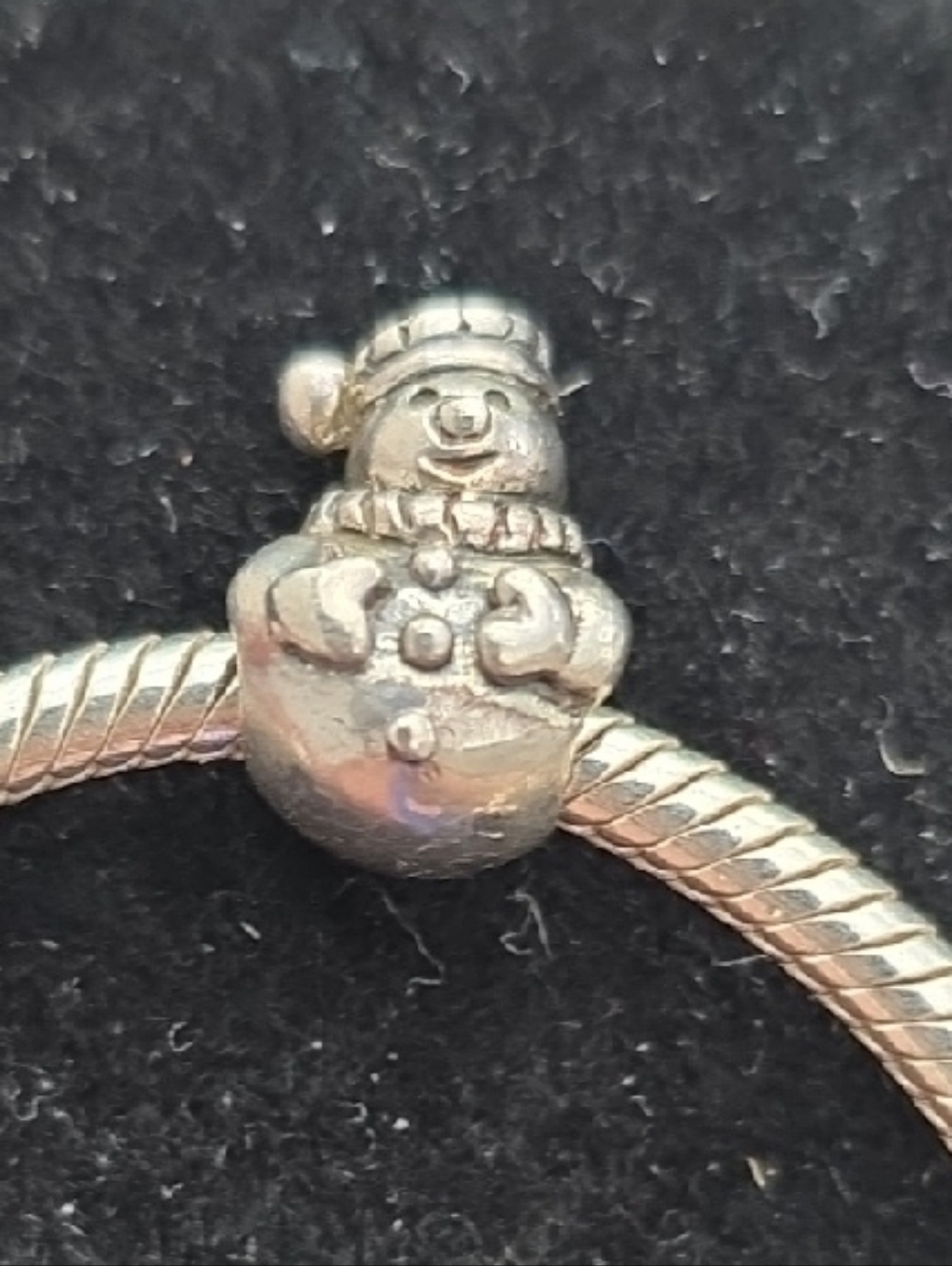 Sterling Silver Snowman Charm Bracelet - Silver